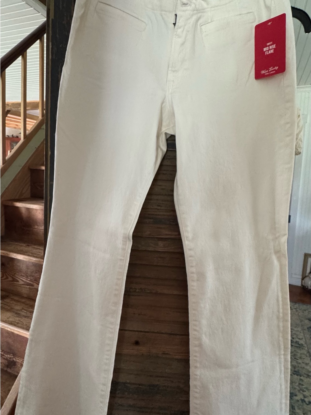 Lucky Brand White High-Rise Flare Jeans